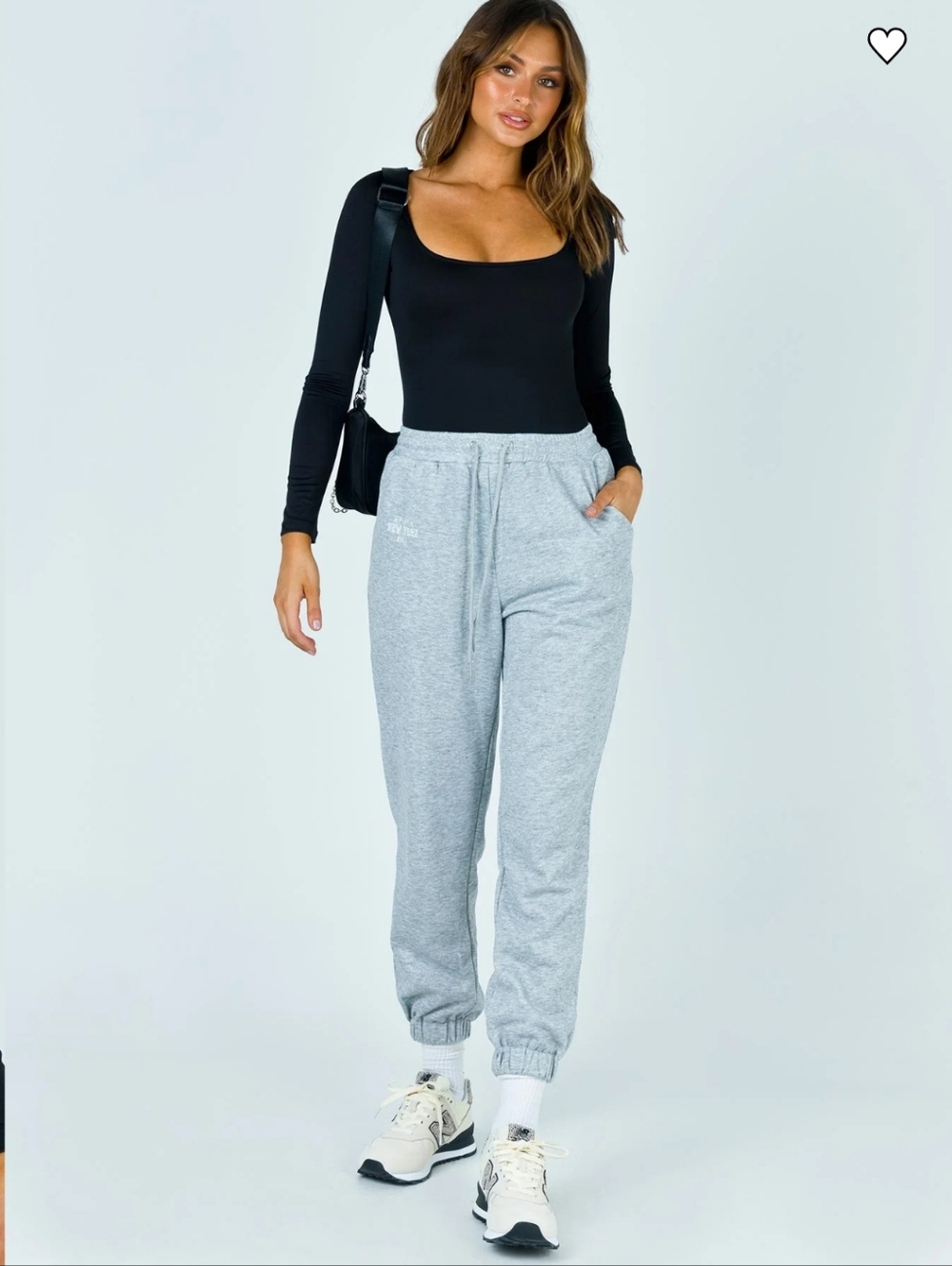 Black Long-Sleeve Square-Neck Bodysuit OQQ Brand Large